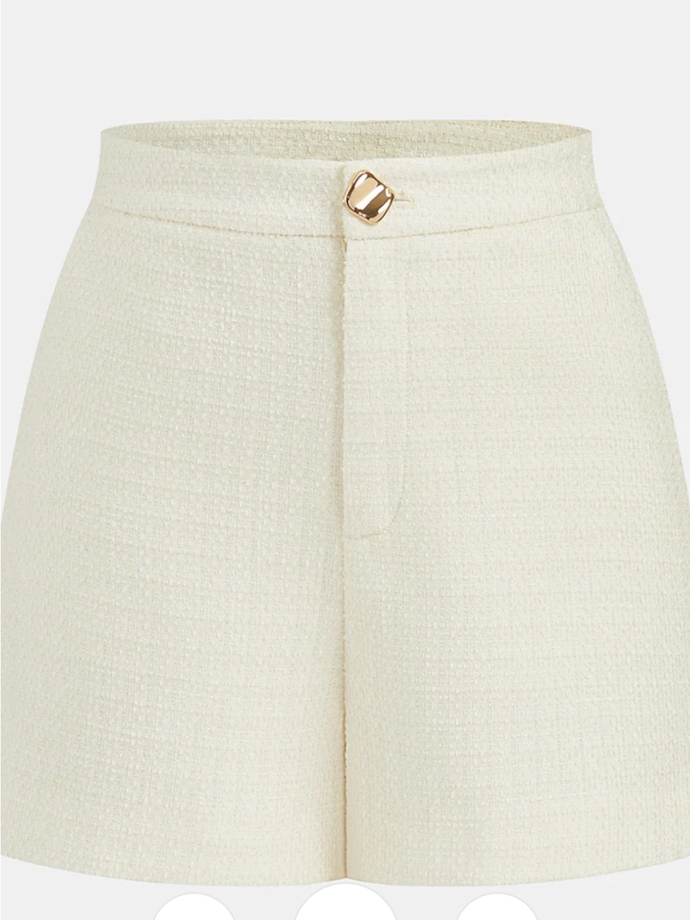Commense metal button tweed shorts and vest set ivory NWT - Picture 6 of 10